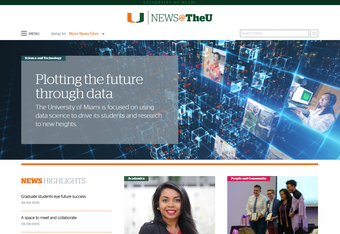 Screenshot of News.miami.edu