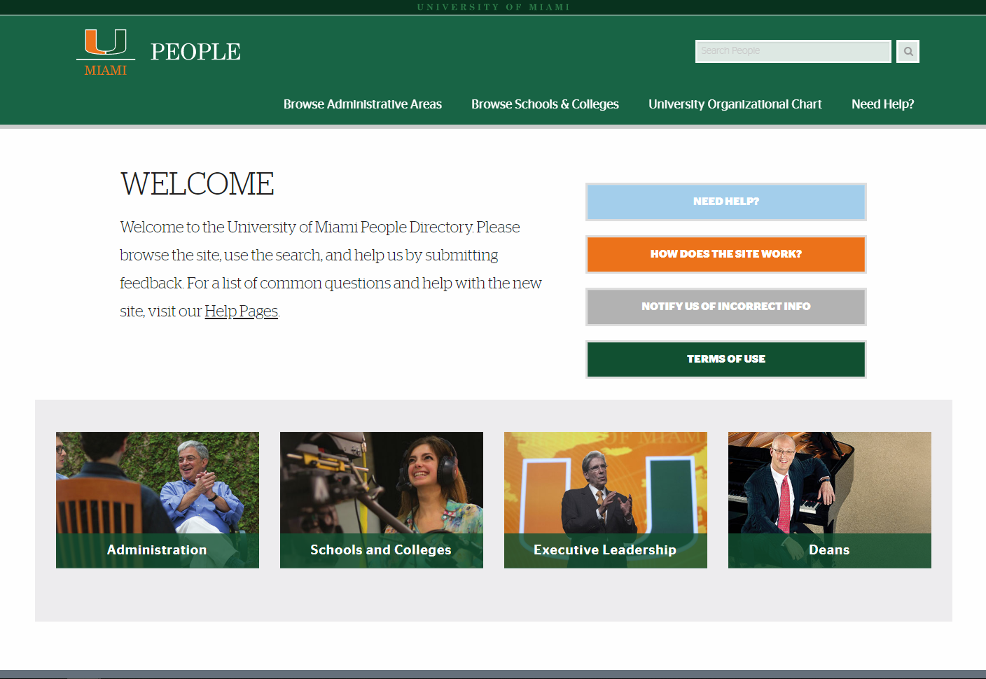 Screenshot of People.miami.edu